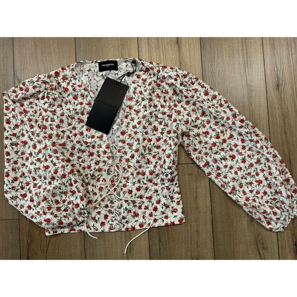 THE KOOPLES Paris Lace Flowers Tied Blouse Top Shirt 3 NWT Bubble Holiday large - Picture 9 of 9